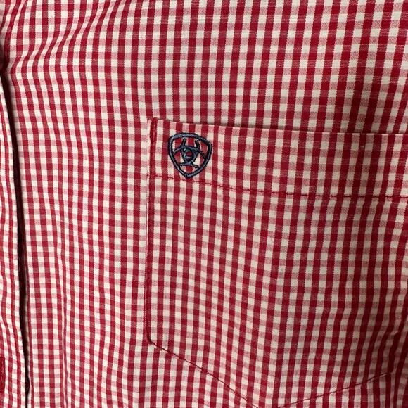 Ariat Real Womens Size XL Red White Check Long Sleeve Button Up Casual Shirt - Picture 6 of 10